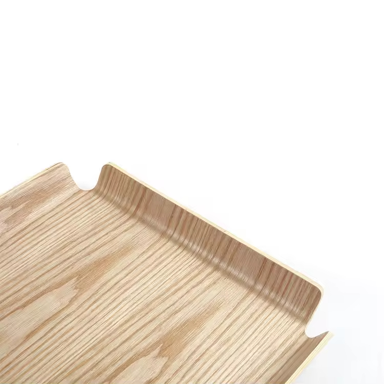 Large Square Shape Fruit Bread Willow Wooden Serving Tray