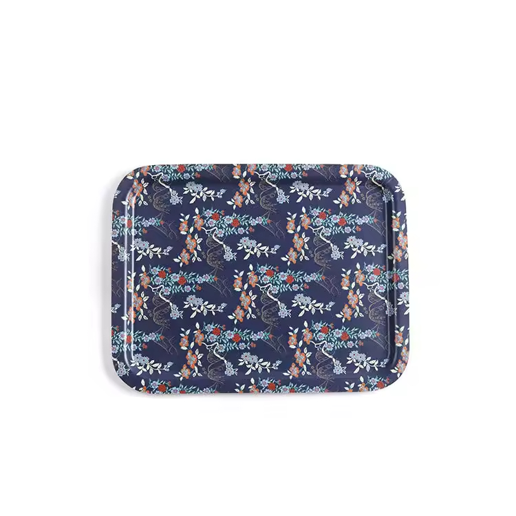 Custom Flower Print Rolling Breakfast Serving Tray