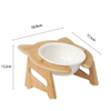 Pet Bowls Cat Dog Bowl Slow Feeder Bamboo Stand Elevated Pet Feeder