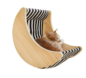 Powerful Suction Cup Cat Window Seat Indoor Cat Bed Perch with Striped Design