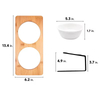 Bamboo Water Stand Feeder Raised Cat Food Bowl 