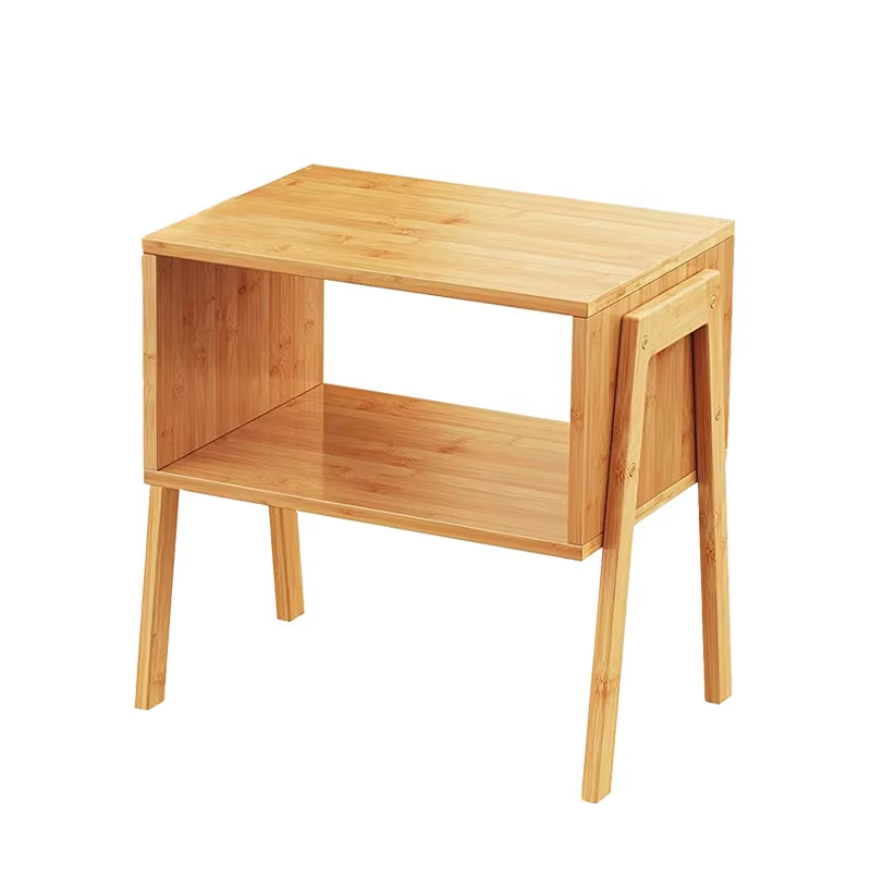 Modern Design Unique Bamboo Stackable End Table Nightstand Bedside Table