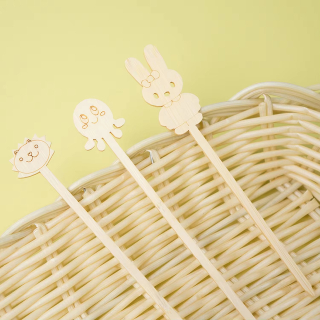 Bamboo Picks with Animal Design