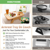 Natural Bamboo Couch Tray with Flexible Silicone Strip