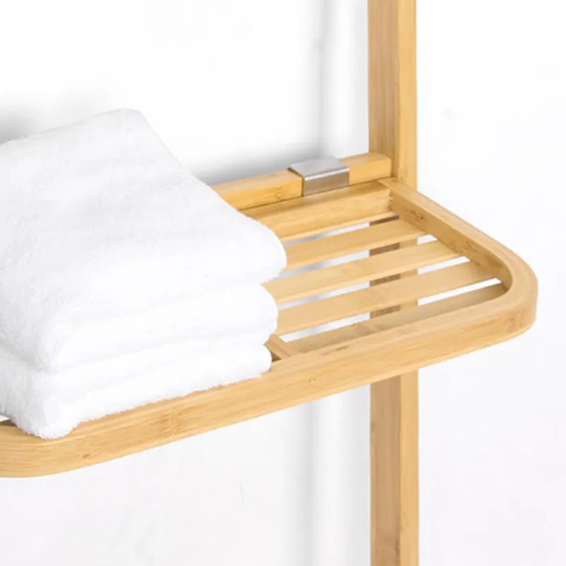 Scandinavian Style Bamboo Mirror with Shelf