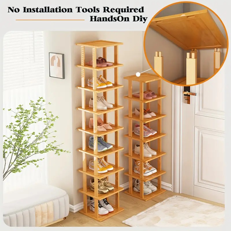 8-Tier Bamboo Shoe Rack