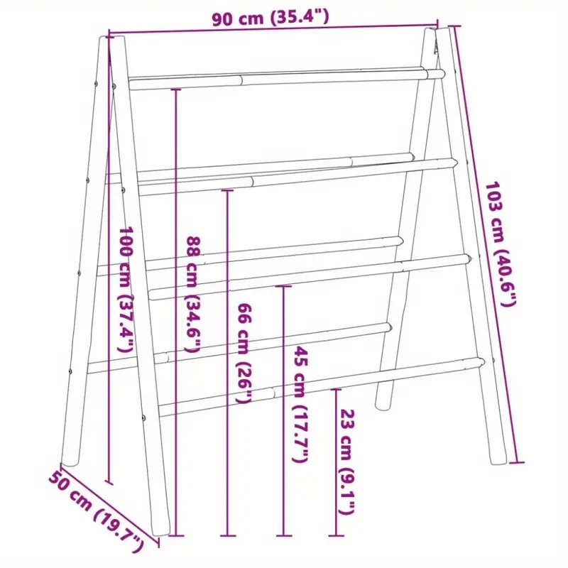 Double Towel Ladder with 4 Rungs