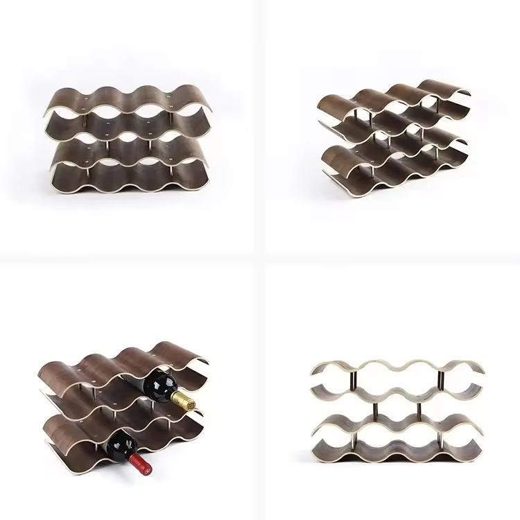 Fancy 3 Layers 12 Bottles Waving Willow Countertop Wine Rack