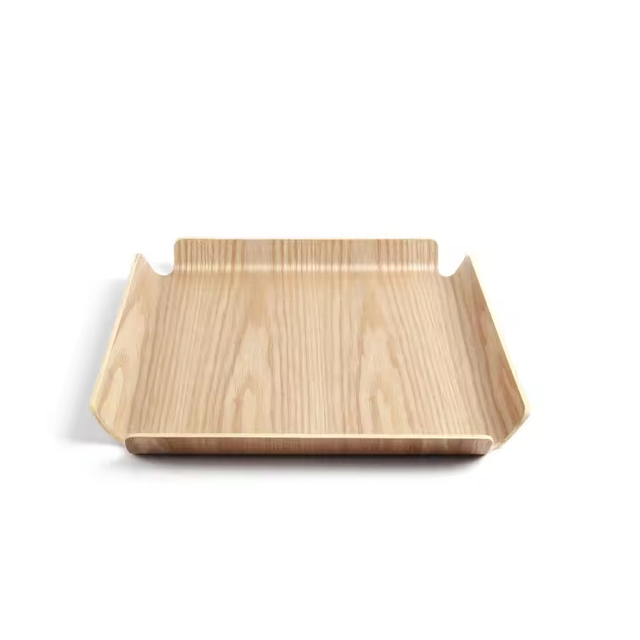 Large Square Shape Fruit Bread Willow Wooden Serving Tray