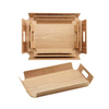 Wholesale Curved Wood Willow Walnut Plywood Tray Wooden Serving Tray With Handle Dinner Plates Bakery Coffee Wooden Tray