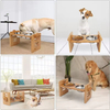 Bamboo Pet Bowls Elevated Slanted Feeding Bowl Raised Tilted Dog Bowl