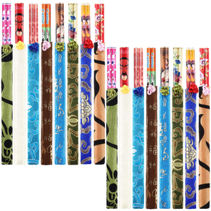 Bamboo Chopsticks with Elegant Silk Brocade Pouch