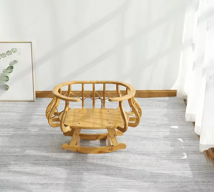 Bamboo Cat Bed Warm Wooden Nest House for Rest & Sleep