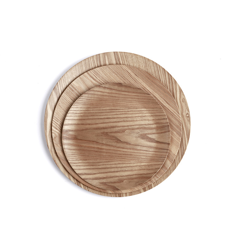 Wood Coffee Serving Tray Tea Food Platter Natural Willow Non-Slip Tray Dinnerware Wood and Metal Combined Cake Tray