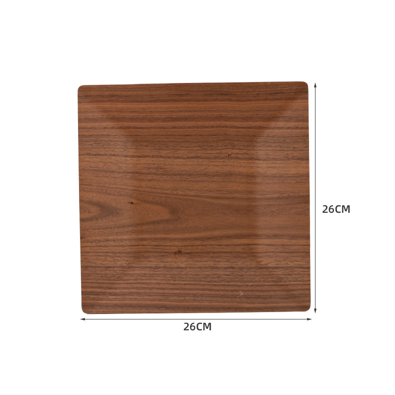 Minimalist Japanese Style Walnut Wood Square Serving Tray Perfect for Tea Desserts and Meals