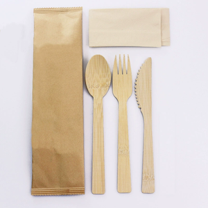 Bamboo Cutlery Set with Tissue