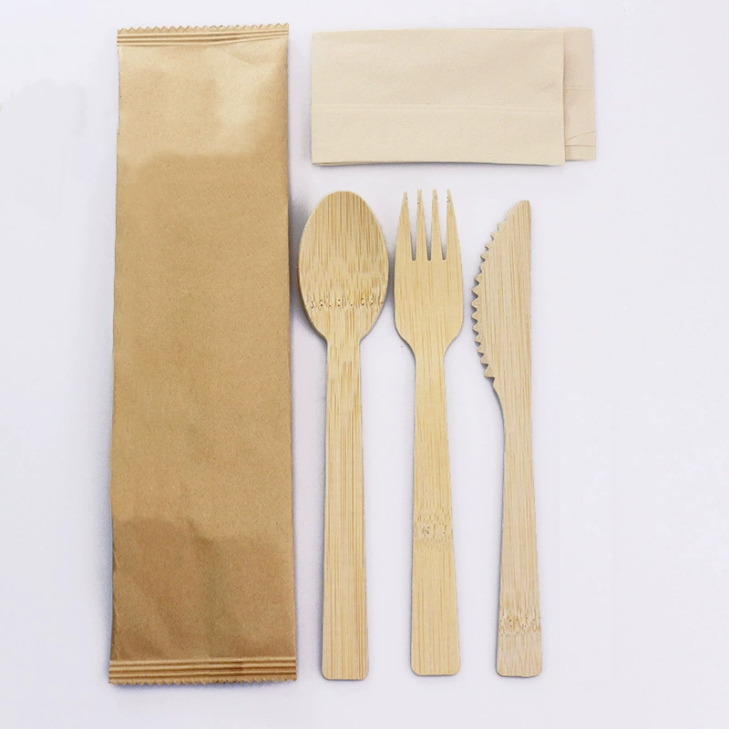 Bamboo Cutlery Set with Tissue