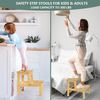Sturdy Two-step Bamboo Stool 