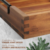 Wood Serving Tray with Black Metal Handles