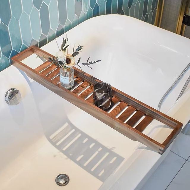 Wooden Bathtub Shelf