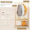 Minimalist Bamboo Garment Rack with Shelving