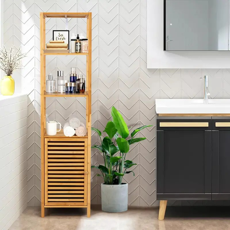 4-Tiers Bamboo Bathroom Storage