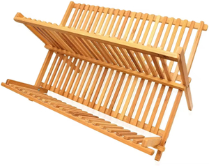 Bamboo Folding Kitchen Dish Drying Rack
