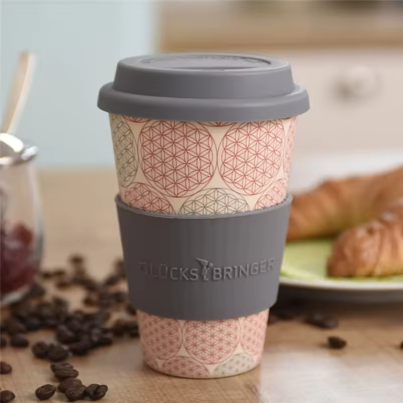 Custom Made Eco-friendly Reusable Biodegradable Bamboo FIber Coffee Mugs Cups