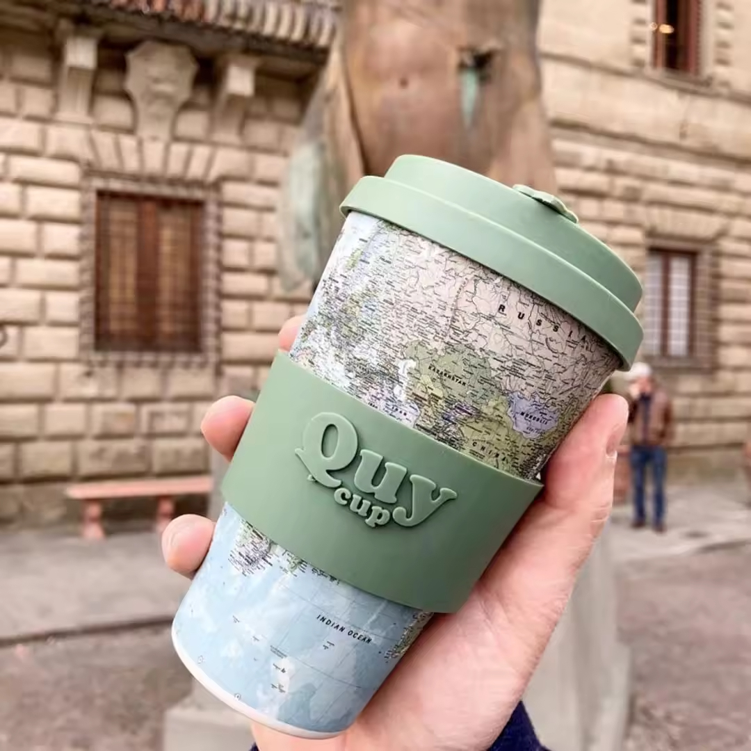 Bamboo Fiber Biodegradable Reusable Coffee Travel Mug Cup