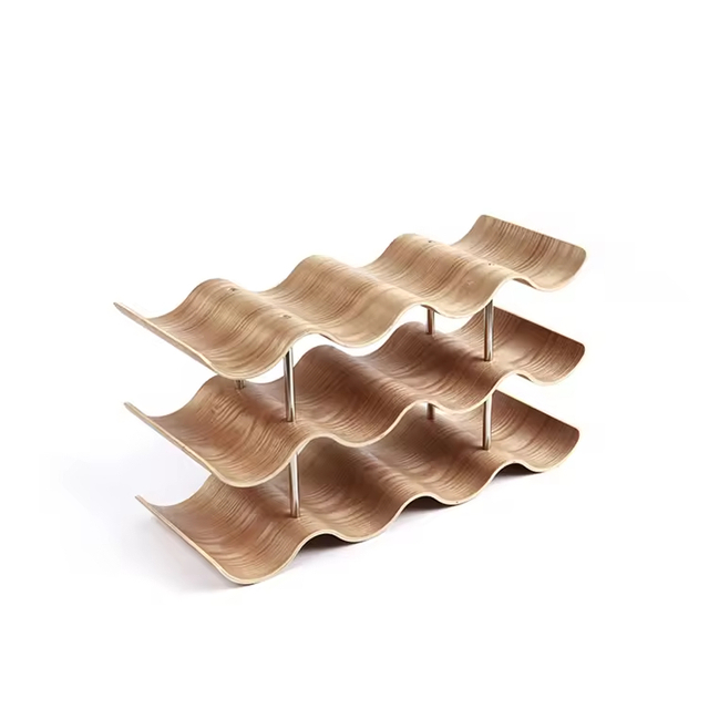 Fancy 3 Layers 12 Bottles Waving Willow Countertop Wine Rack
