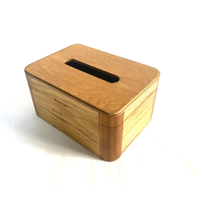 Rectangle Car Flip Cover Wooden Tissue Box 