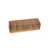 Bamboo divided clamshell tea box Wooden packaging box 5 boxes storage with transparent acrylic plate tea bag storage
